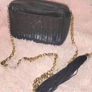Chanel Black 100% Lambskin Crossbody Bag VTG